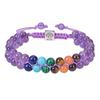 European & American Fashion Malachite Double-Layer Tree of Life Bracelet with Seven-Color Stones