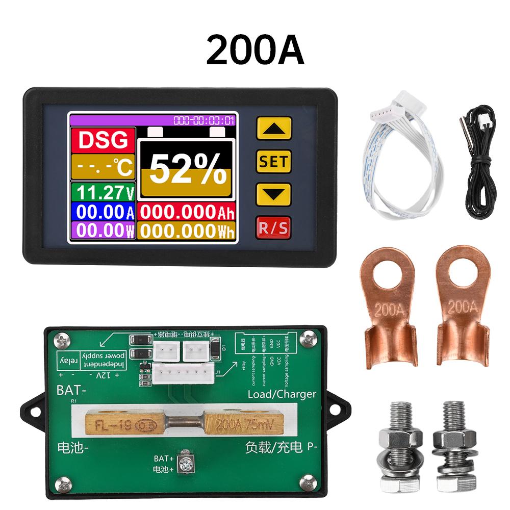 DC7-200V Digital DC Voltmeter Ammeter Battery Capacity Tester Coulomb Meter Fuel Gauge Meter Power Supply