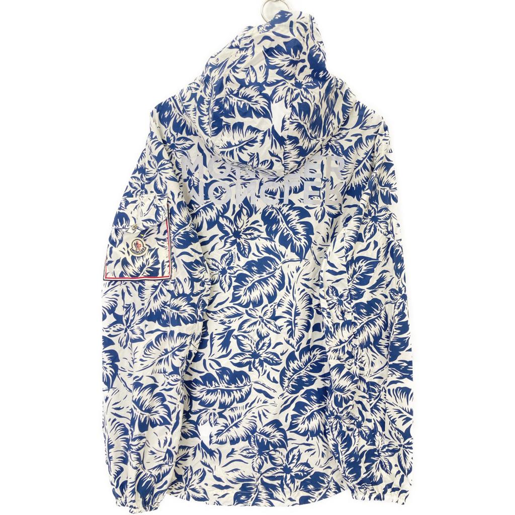 MONCLER Blue 2021 EBIZO all-over print zip hoodie Jacket 2 White x blueUsed