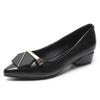 Pointed single shoes women's thick heels flat shoes new autumn versatile temperament work shoes soft leather women's shoes