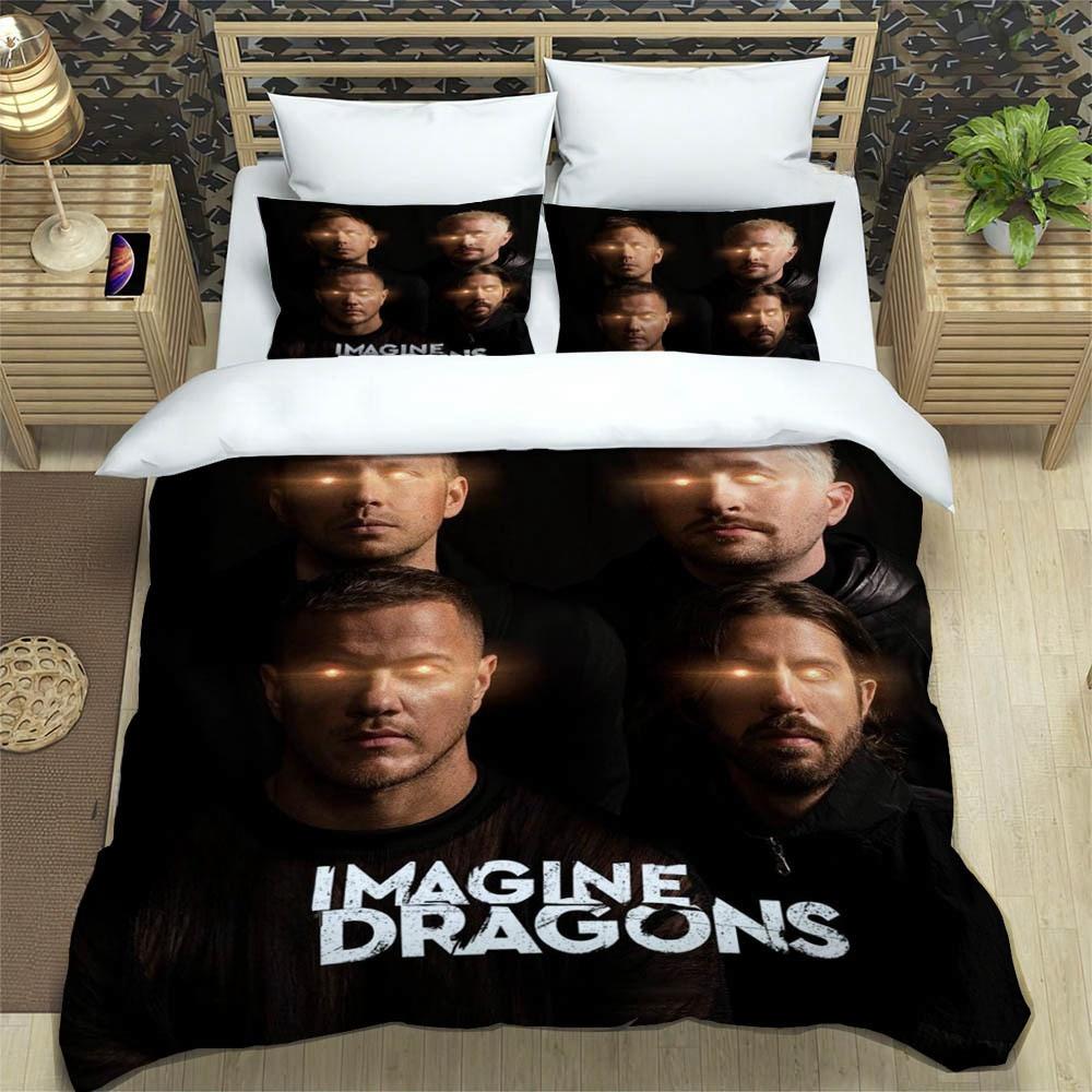 Rockband Imagine Dragons Bettwäsche-Sets, exquisites Bettzubehör-Set, Bettbezug, Bettdeckenset, Bettwäscheset, luxuriöses Geburtstagsgeschenk