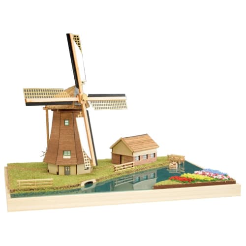 Woody Joe European Streets Series: Kinderdijk, Netherlands Wooden Model Assembly Kit (Diorama)