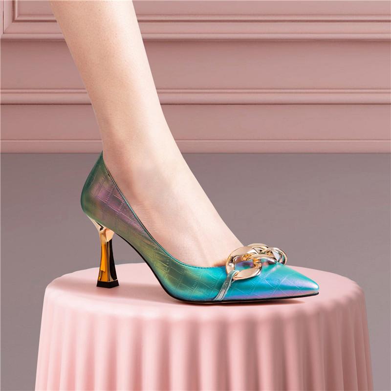 

Женские туфли на высоком каблуке, весна/лето, новые женские туфли в европейском и американском стиле, большие размеры с острым носком и неглубоким горлом