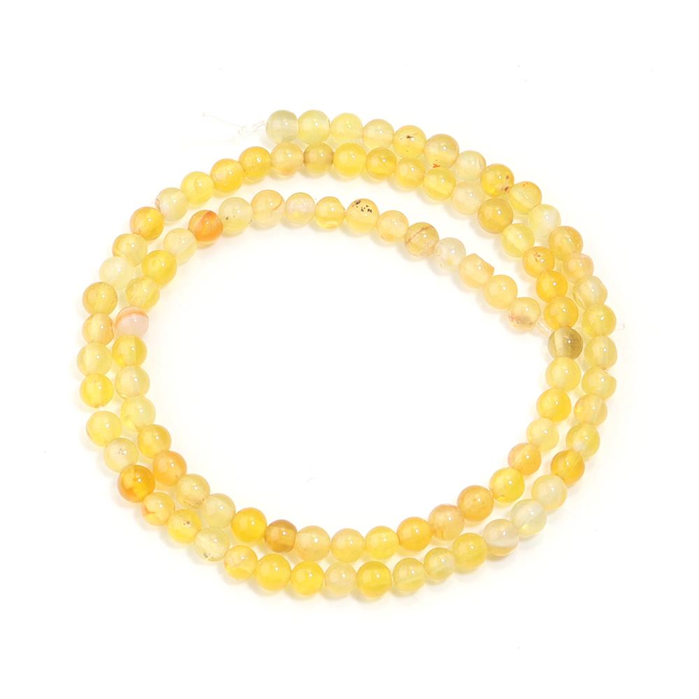 4 6 8 10mm Natural Stone Beads Yellow Striped Agate Beads Round Loose Beads For Jewelry Making DIY Bracelet Necklace Accessories