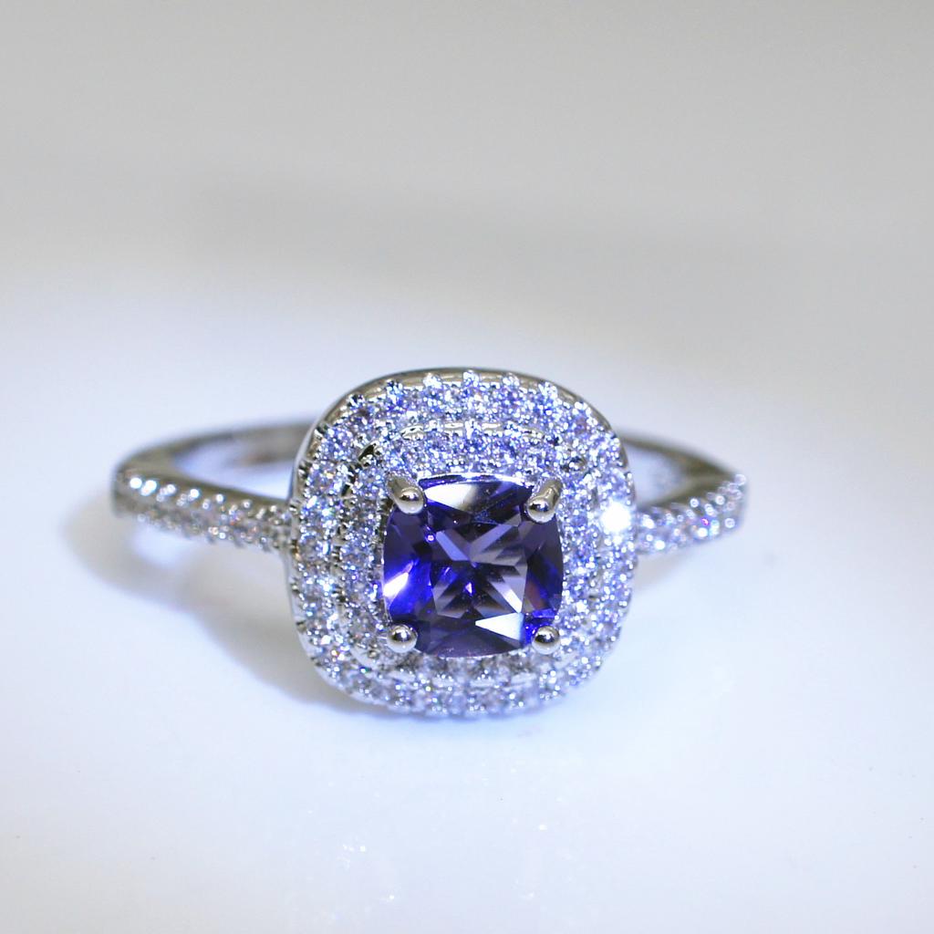 Cincin Perak 925 Asli Untuk Wanita Perhiasan Mudah Ditumpuk Ganda Sederhana Set Pengantin Cincin Aksesori Pertunangan Pernikahan