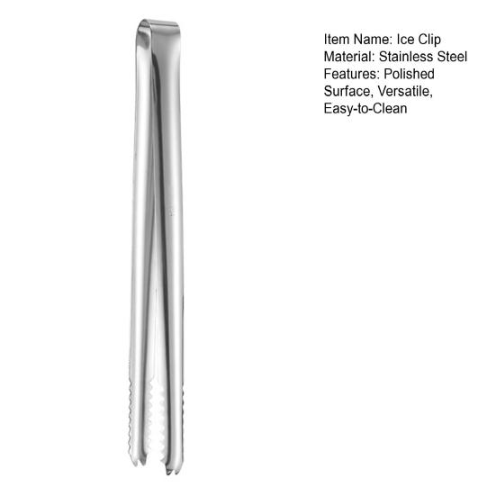Stainless Steel Ice Tongs with Serrated Grip Heavy-Duty Food Clips for Bars Restaurants Rust-Proof Kitchen Utensils for Ice Cubes Sugar Snacks