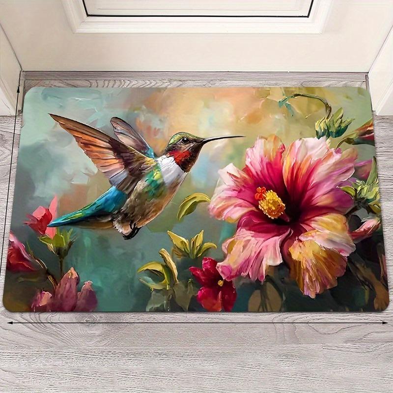 

1PC Hummingbird Pattern Kitchen Rugs Non-Slip Door Mats Pop design Living room Rug Bath Mat Carpet for Home Sink Laundry Decor 40cm x 60cm
