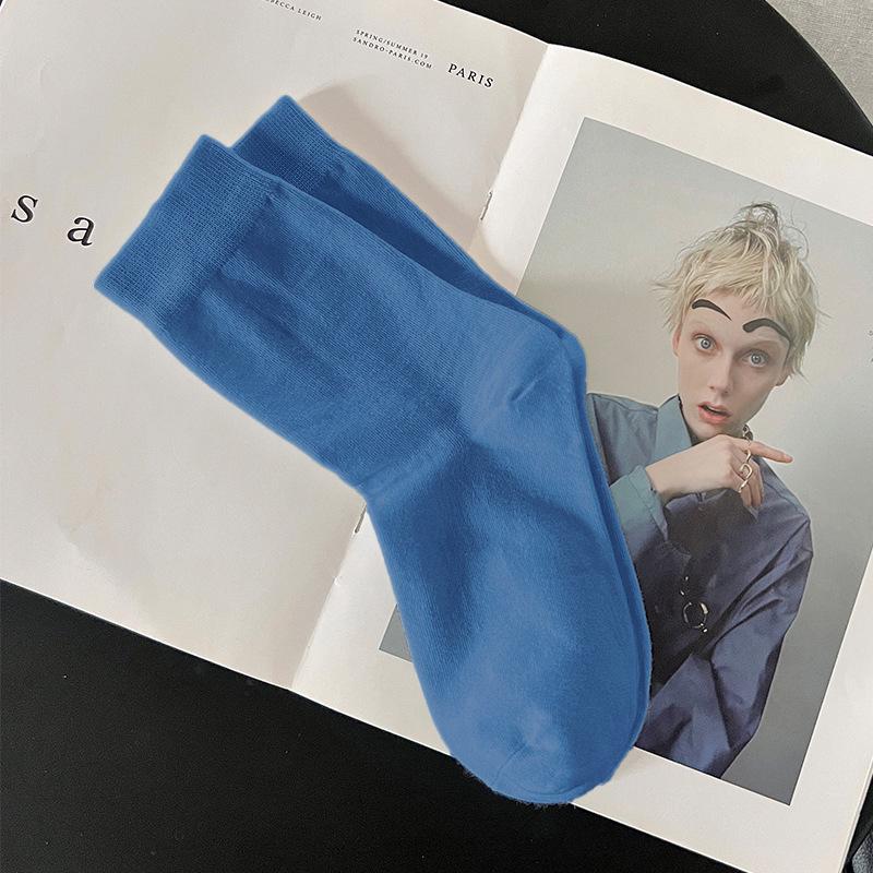 Women's Pure Cotton Breathable Mid-Calf Socks - Sweat-Absorbent, High Elastic, Anti-Pilling, Seamless, Postpartum Versatile Socks