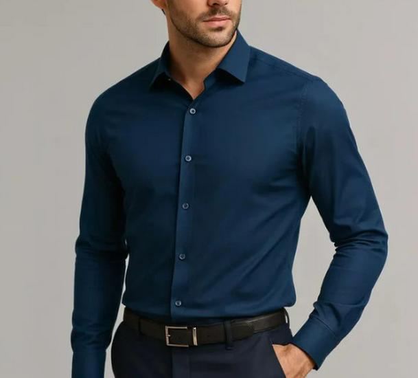 Camisa de Negocios de Manga Larga para Hombre sin Planchar - Antiarrugas y Ropa Casual de Verano