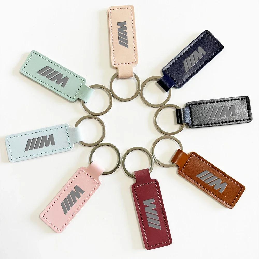 BAAQ1 Car Sticker 2026 Hot 2025 Suede Leather Car Logo Keyring BMW M Keychain Key Chain Ring For BMW M E46 E90 E60 E91 F20 F30 E39 E36