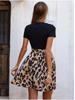 New Women's Fashion Printed Patchwork Short Sleeve Dress