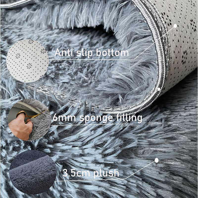 Dywan Shag do Salonu Jedwab Wełna Dywan Dom Sypialnia Łóżko Mata na Całą Podłogę Nordycka Sofa Mata Antypoślizgowa Prosty Styl Pluszowa Poduszka