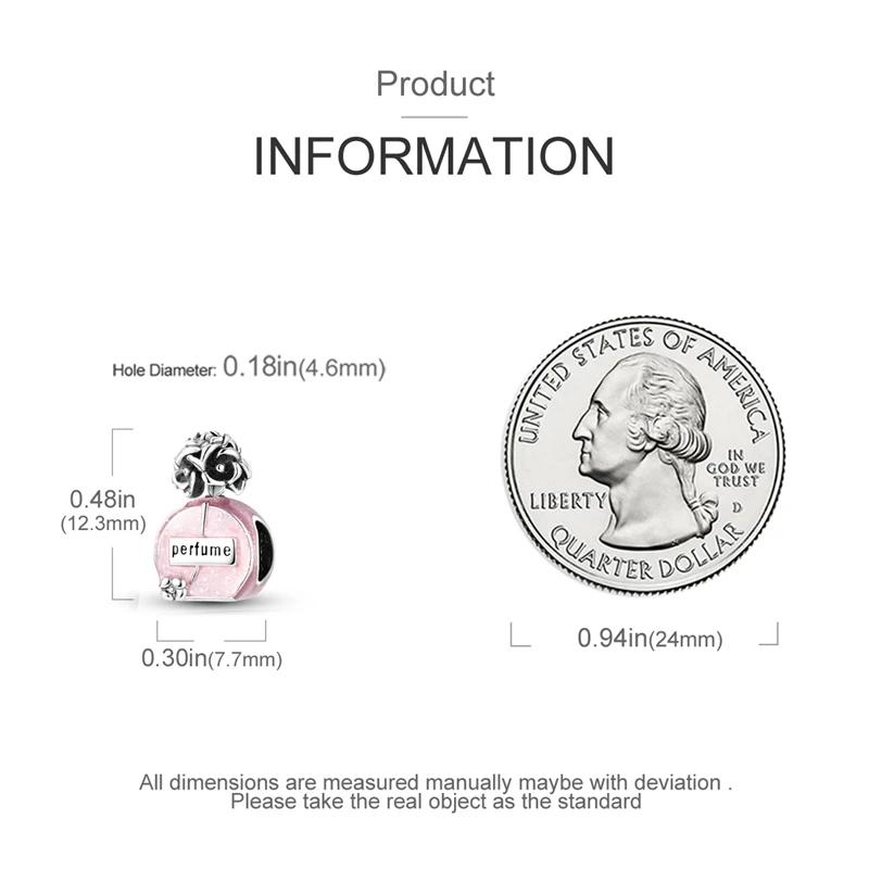 Charms Copper Plated Camellia Pink Perfume Bottle Pendants Fit Original Bracelet Beads Women Jewellery Making Diy