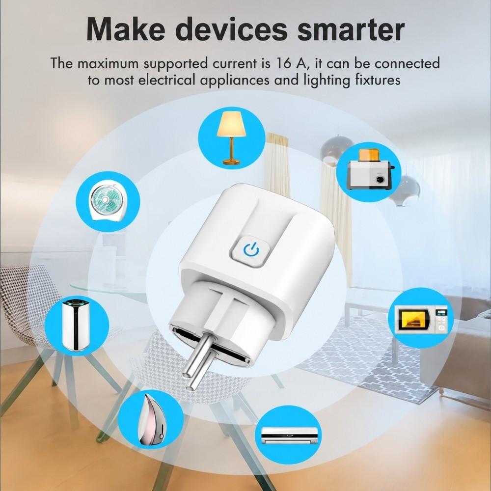 16A EU Smart Plug EU Standard Voice Control EU Smart Socket Durable WiFi Smart Socket  Smart Home