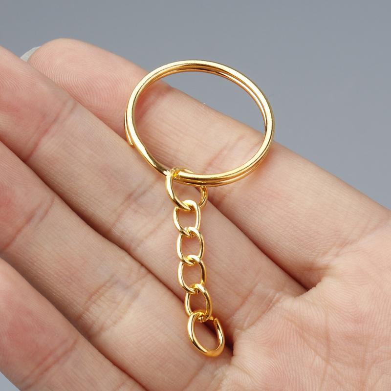 10pcs/Lot Iron Key Rings Keychain Key Chain Split Ring Metal Blank Gold Color Rhodium Keyrings DIY Jewelry Making Accessorie