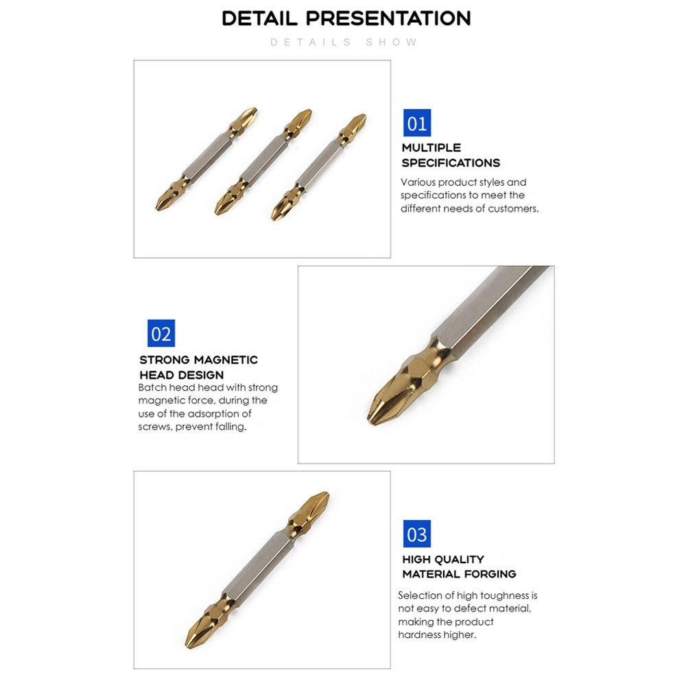 Durable High Hardness Double Headed Strong Magnetic Titanium Coated Hand Tools Screwdriver Bits