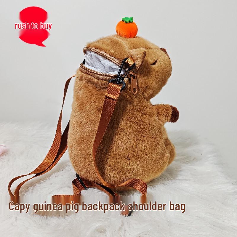 Capybara Plush Doll Cartoon Children's Backpack and Shoulder Bag