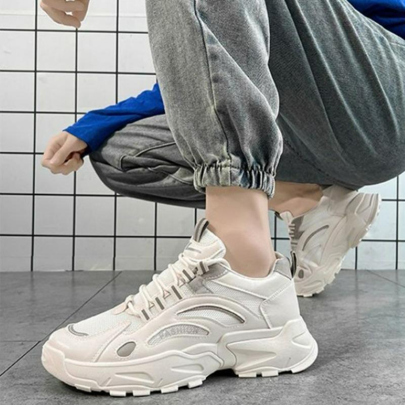 Codzienne Buty Sportowe dla Mężczyzn Wygodne Modne Outdoorowe Czterosezonowe Buty Męskie Trampki Biała Platforma Sznurowane Trenerzy