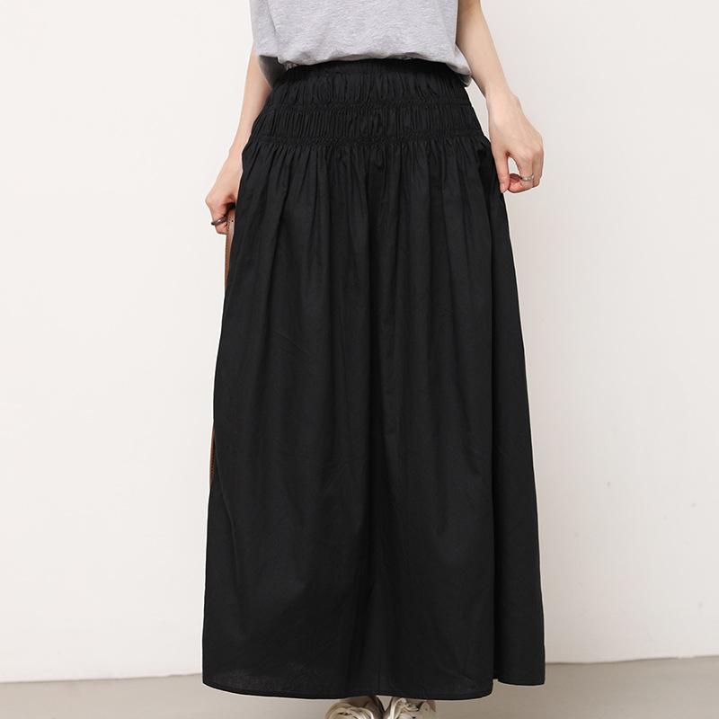 New Autumn Women's Skirt with High Waist Mid-length Gentle Style Small Solid Color Puffy Skirt