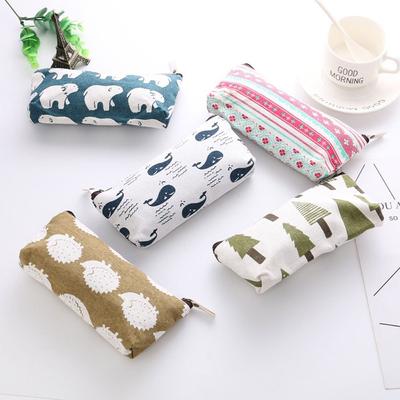 Multi-function Pen Bag Canvas Pencil Case Durable Cosmetics Case
