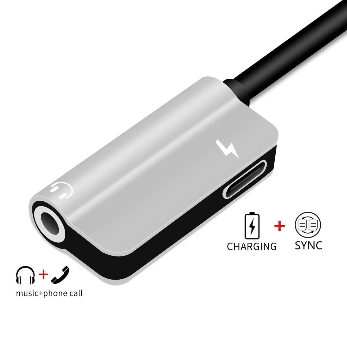 

HAT PRINCE HC-13 USB Type-C to 3.5mm Audio+Type-C Female Charging Cable Adapter Silver