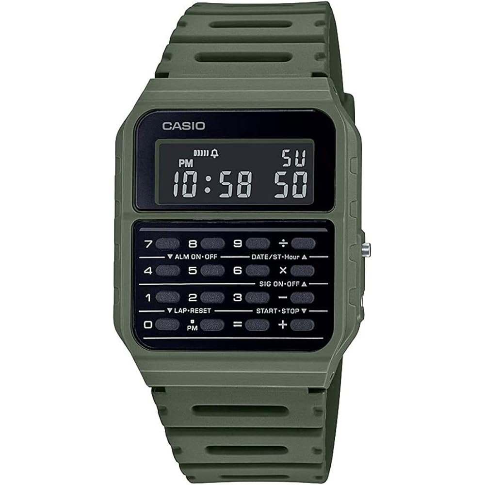 

[Casio] Wristwatch with calculator function Caliculator watch CA-53WF-3B Green with genuine box O...