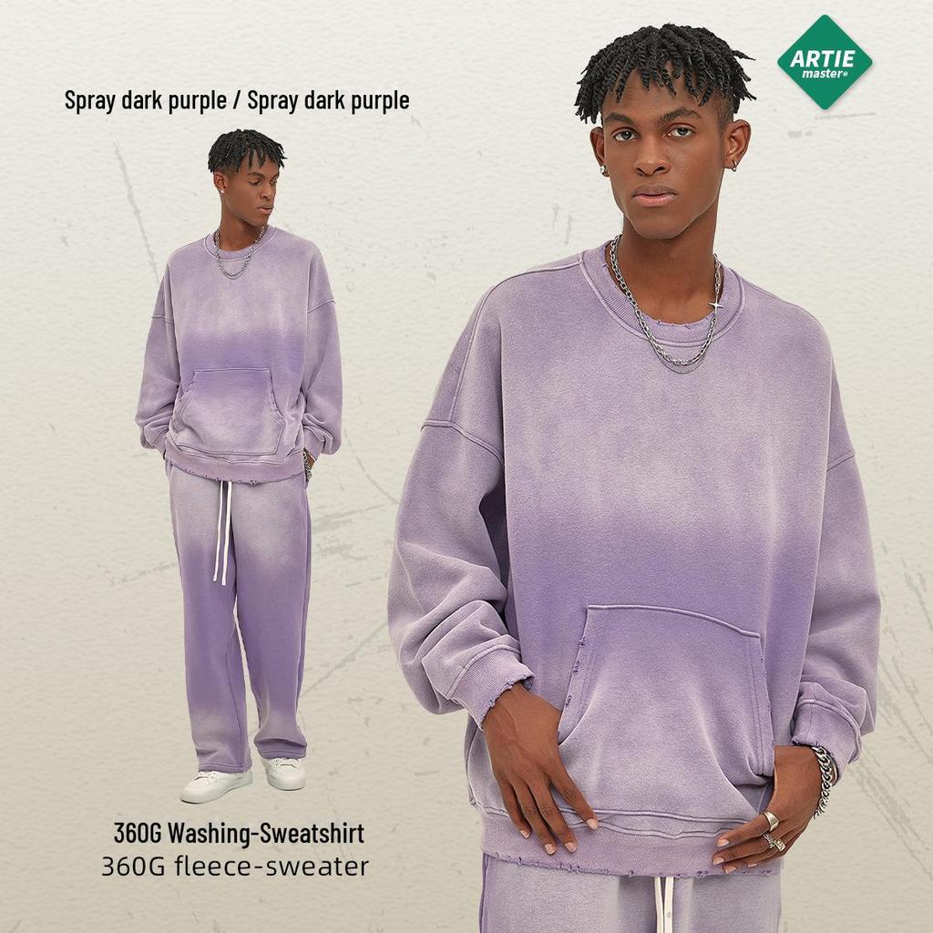 ARTIE Men's 2023 Fall/Winter Spray-Dyed Washed Sweater & Pants Set