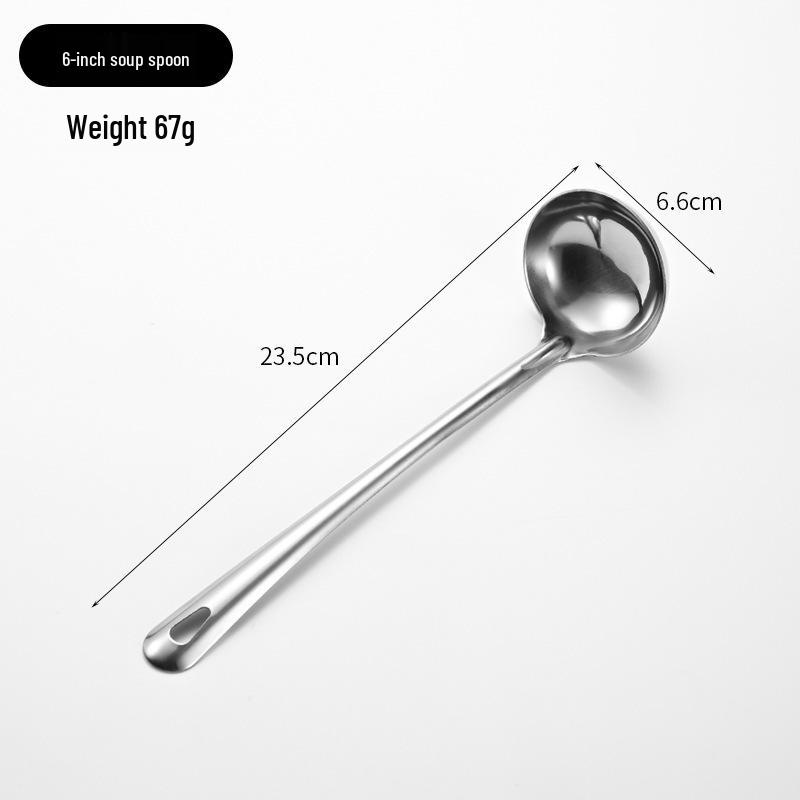 

Stainless Steel Deep Bottom Soup Ladle and Strainer for Serving Soup and Porridge in Restaurants and Kitchens.