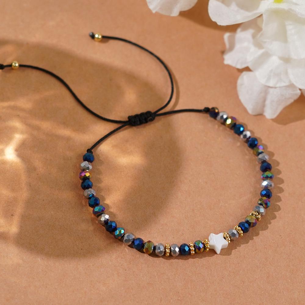 Handmade Woven Crystal Beaded Star Bracelet - High-Grade, Trendy Daily Wear Jewelry