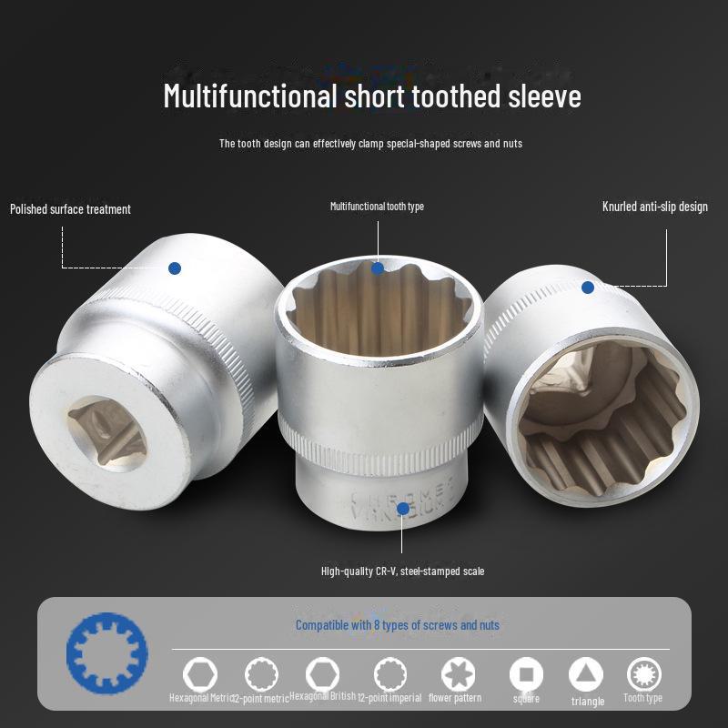 Hexagonal Plum Blossom Socket Wrench Set - 19 to 21 Pieces, Ideal for Car Renovation