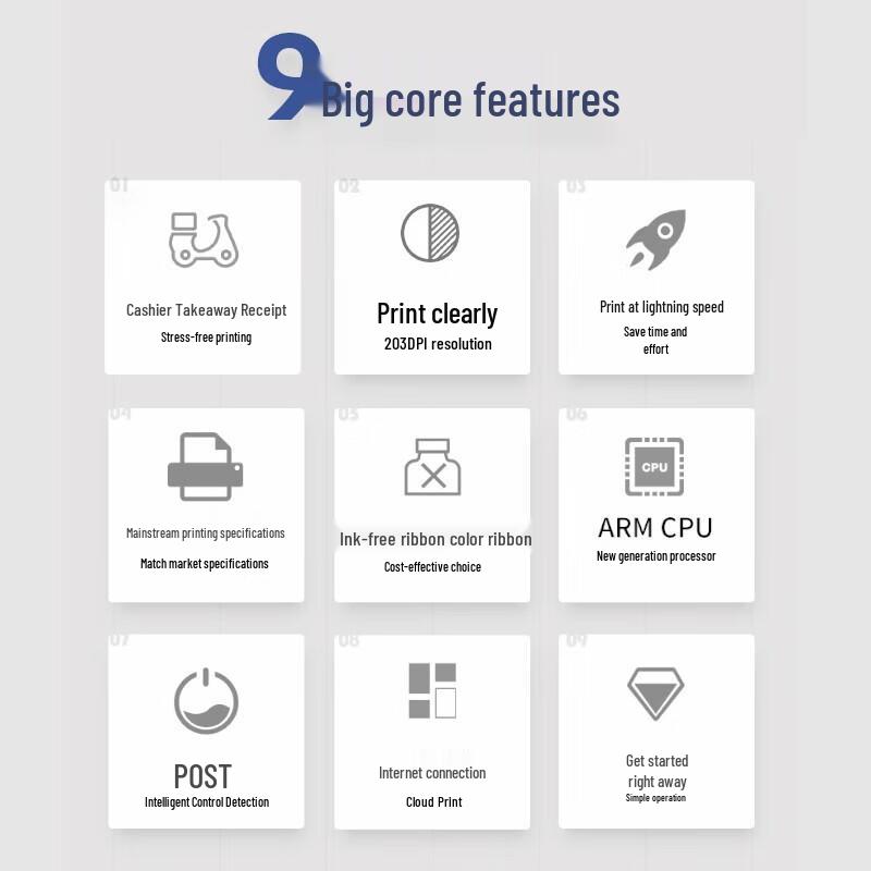 Deli DL-582Y Automatic Cloud WiFi Thermal Printer CN Plug (adapter Included)