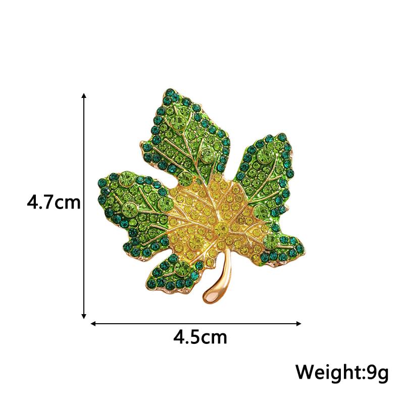 Red Maple Leaf Women's Brooches Fulll Rhinestone Green Leaf Metal Pins for Women Luxury Brooch Clothing Accessories new