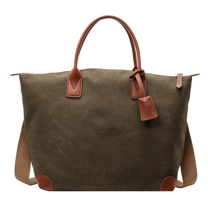 

2025 Женская Холщовая Сумка-Тоут Большой Вместимости Легкая - Повседневная Для Коротких Поездок Ручная Кроссбоди