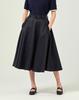Lebeun Satin Belted Flare Skirt