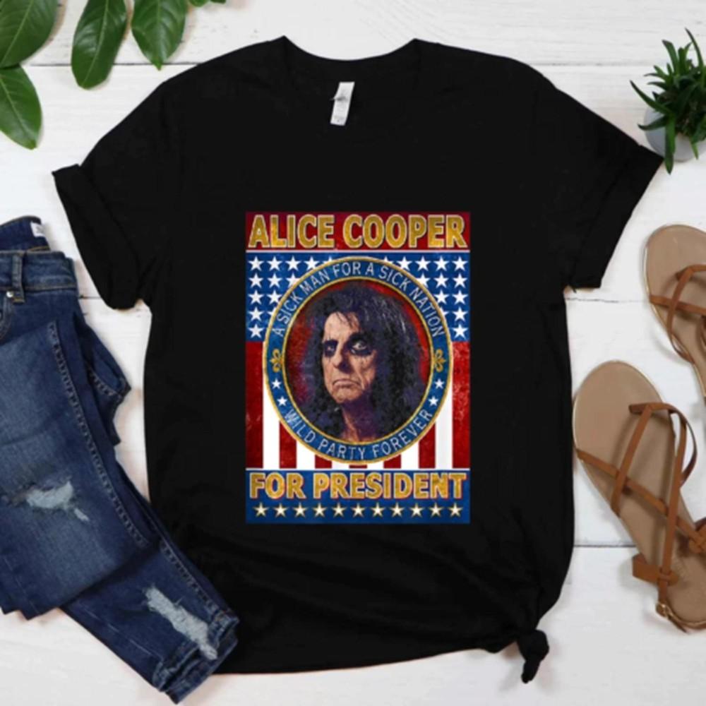 

New Rare Alice Cooper For President T-Shirt All Size S-5XL Unisex T-Shirt S