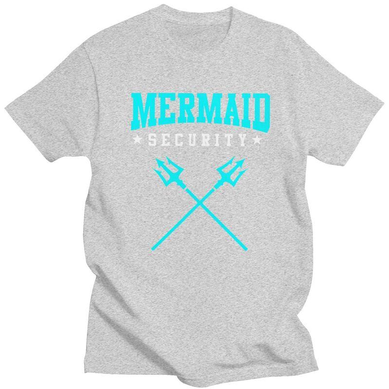 Mermaid Security Funny Swimming Quote T Shirt Unisex Short Sleeves Casual Tee Shirt Summer Style Loose Fit 100 Cotton Camisetas