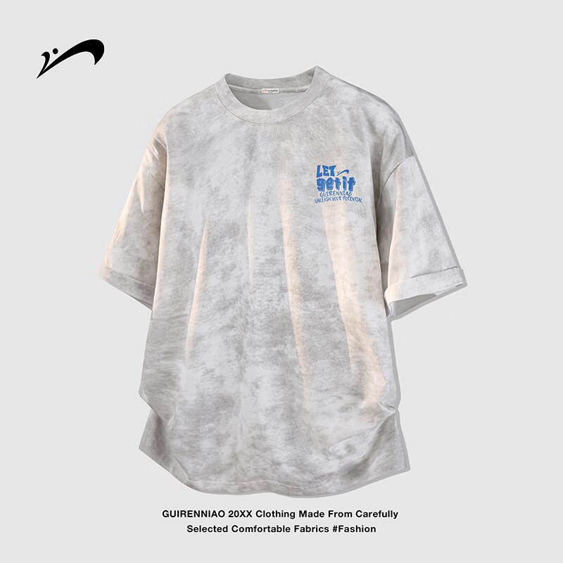 Guirenniao Unisex American Tie-Dye Short Sleeve T-Shirt S
