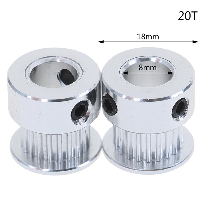 2Pcs 16T/20T Gt2 Timing Pulley 5/6.35/8Mm Bore For Belt Reprap 3D Printer Ppart