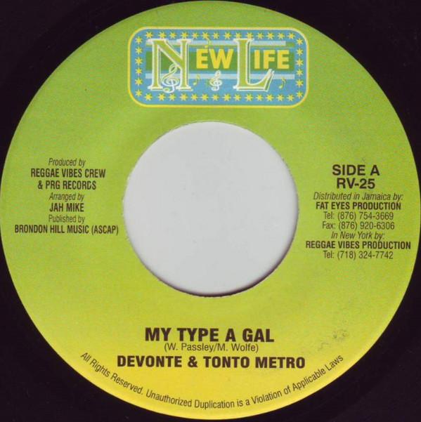 7inch Record TANTO METRO & DEVONTE - My Type A Gal RV25 New Life Jamaica Reggae, Ska & Dub Used
