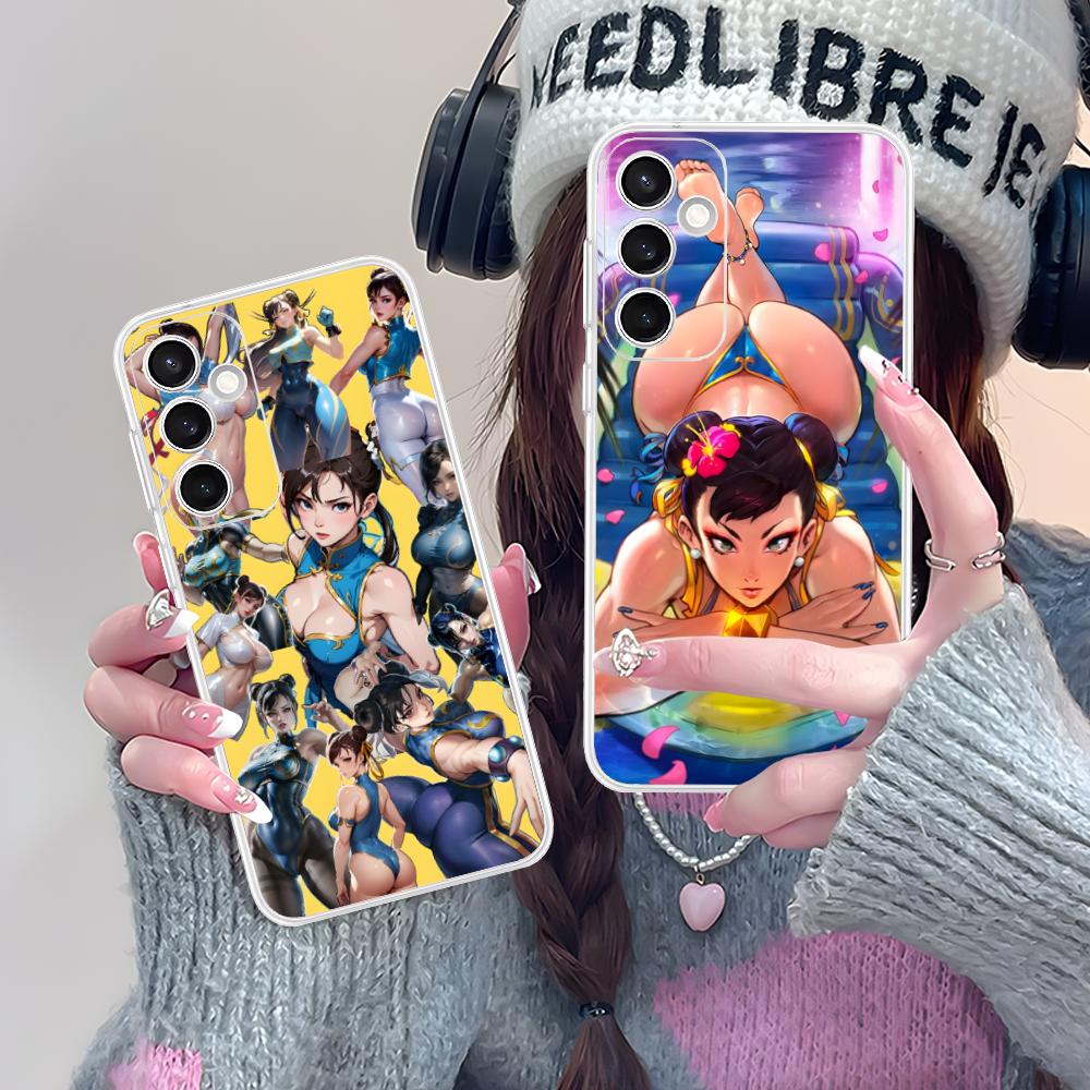 Street Fighter Chunli Phone Case for Samsung Galaxy S25 S24 S23 S22 S21Plus FE Ultra Clear Colorful Cover Cover Smartphone