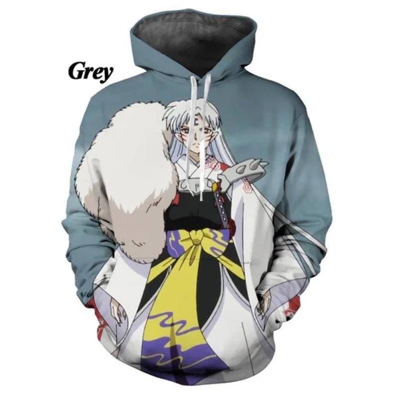 

New Fashion Sweatshirt Pullover Couple Hooded Anime Inuyasha 3D Print Hoodie Unisex Jacket 2XL