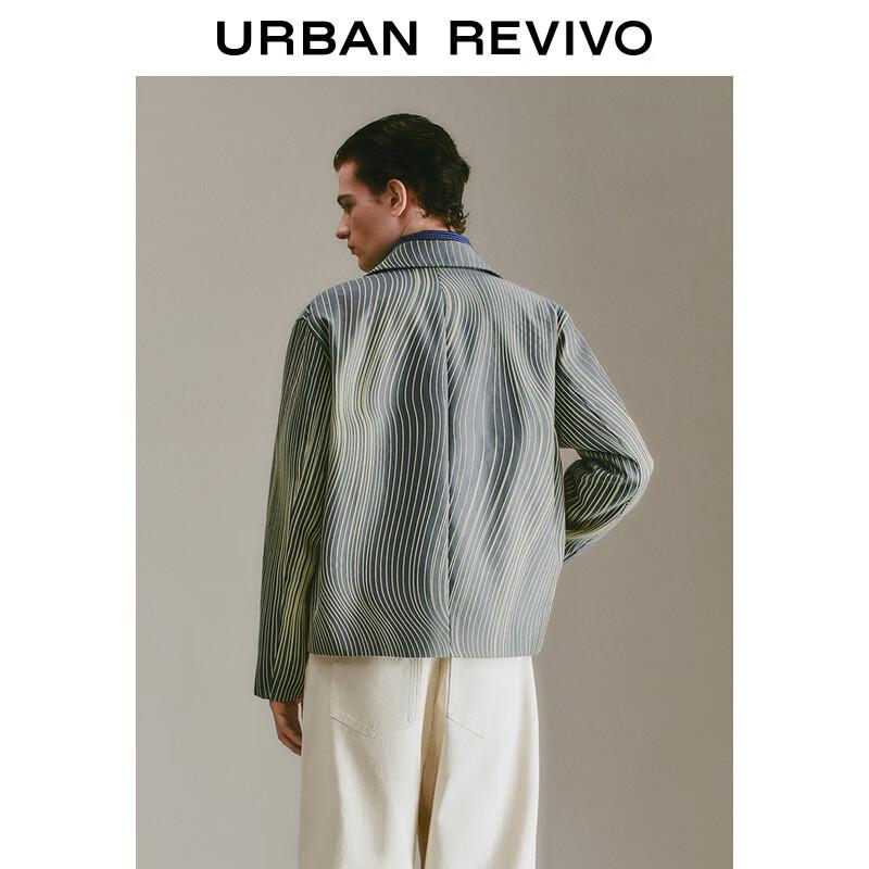 UR 2025 Men's Geometric Stripe Lapel Jacket