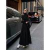 LYRIA New French Style Temperament Women's High-Grade Black Dress Hepburn Style Gray Turtleneck Dress for Women Autumn Winter