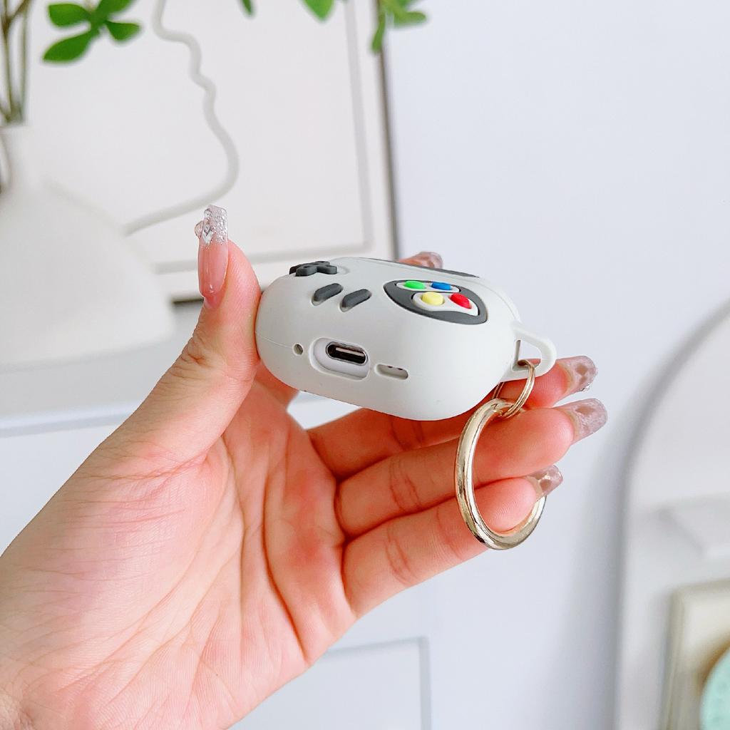 For AirPods 4 Silicone Case Game Console Shape Wireless Earbuds Shell with Hook
