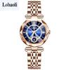 Elegant Ladies' Quartz Watch with Diamond Accents, Durable Glass, and Steel Band