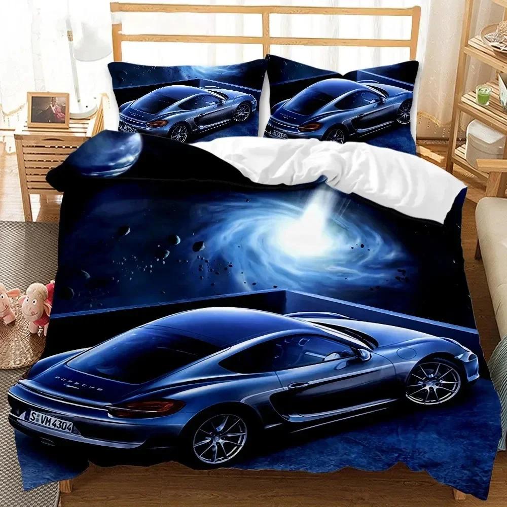 3D Print Sports Car Children'S Favorite Comfortable Duvet Cover Pillowcase Bedding Set Children Bedroom Decoration Home Textile
