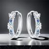 S925 Silver Blue Butterfly Insects Earrings Hoop Earrings Women Jewelry Trendy Anniversary Gifts