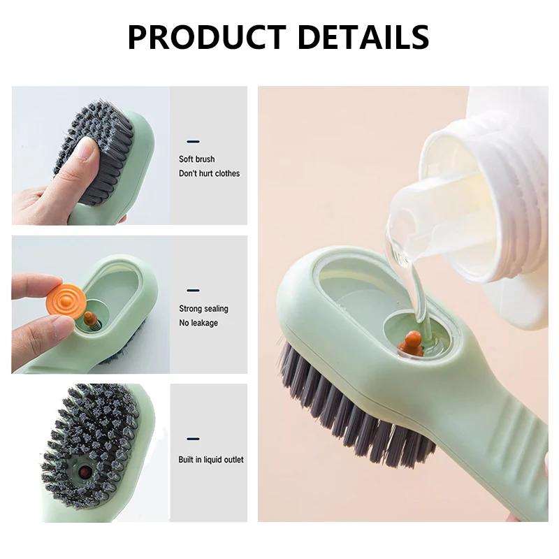 Multifunctional Cleaning Brush Soft-bristled Liquid Shoe Brush Clothes Long Handle Brush Shoe Household Cleaning Tool