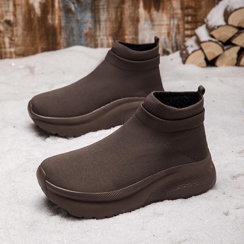 Wide-Toe-Box Men Shoes Couple Platform Shoes Men Warm Clunky Casual Shoes Running Shoes Sock Shoes Slip On Walking Sneakers