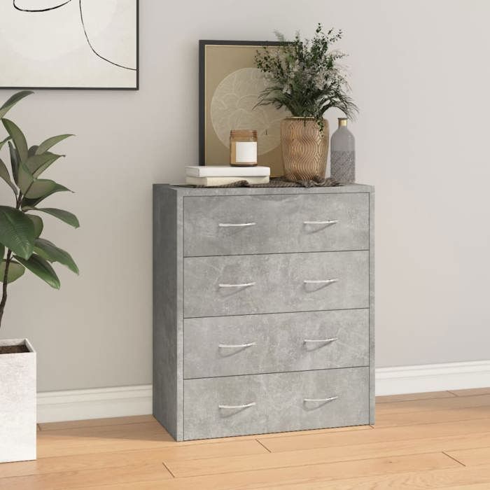 VidaXL Buffet with 4 Drawers 60x30.5x71 Cm Concrete Grey 342578
